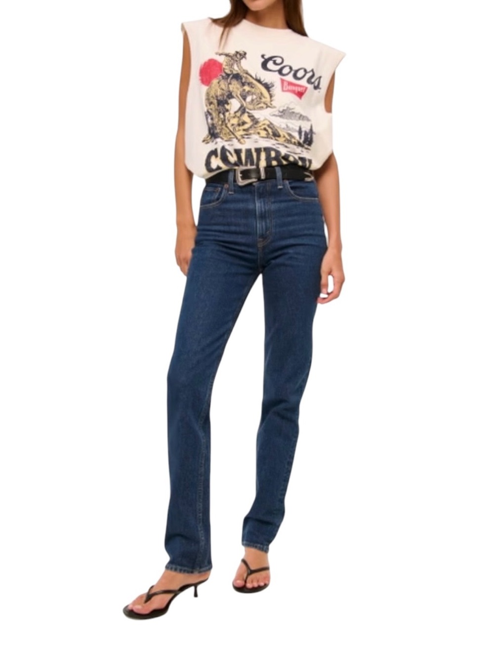 Abercrombie & Fitch Women’s 35 Short Ultra High-Rise 90s Straight Leg Blue Jeans